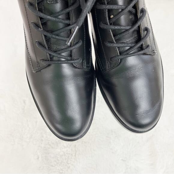 Everlane Women’s The Modern Utility Black Leather Lace Up Ankle Moto Boots 9 - Picture 13 of 15